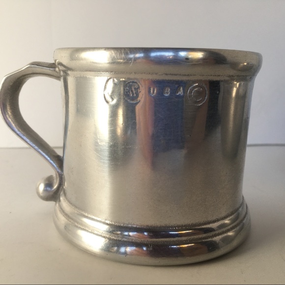 Boston Baby Set Wilton Pewter 8" Plate Bowl Cup Mug Vintage 1976 3 Piece Gift - Picture 7 of 12
